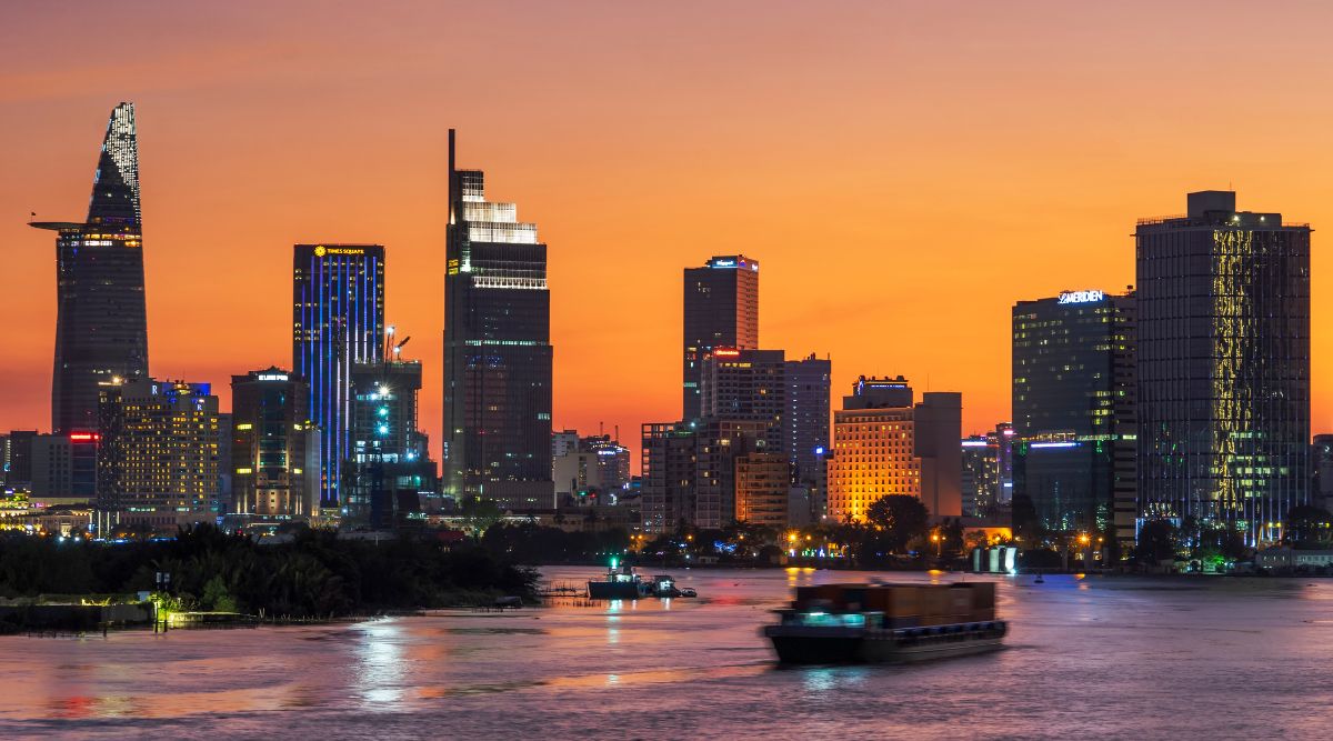 Saigon River at night