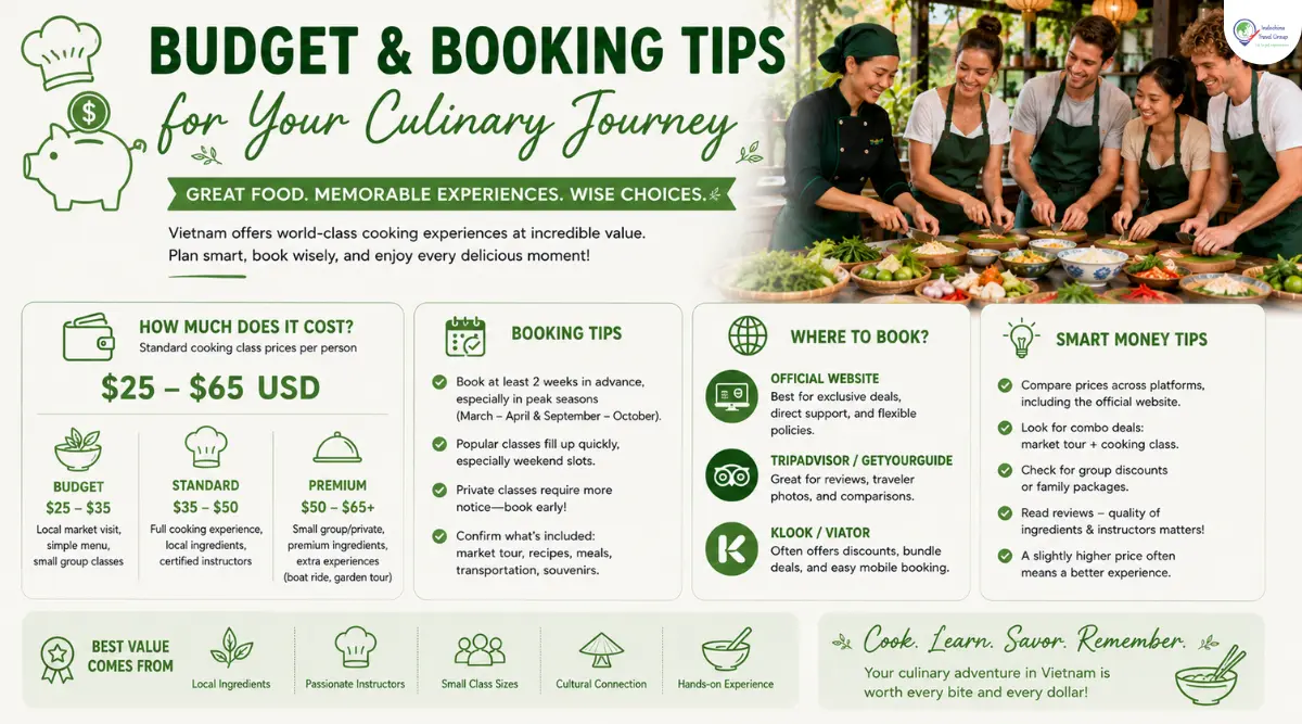 budget booking tips for your cooking classses in vietnam
