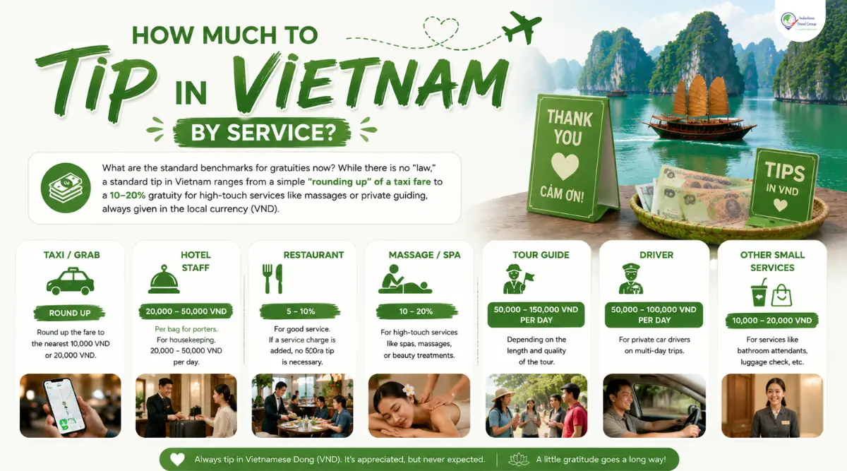 how much to tip in vietnam by service
