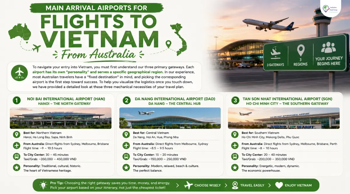 Flights To Vietnam From Australia: Best Airports, Routes And Arrival Cities 2 main arrival airports for flights to vietnam from australia