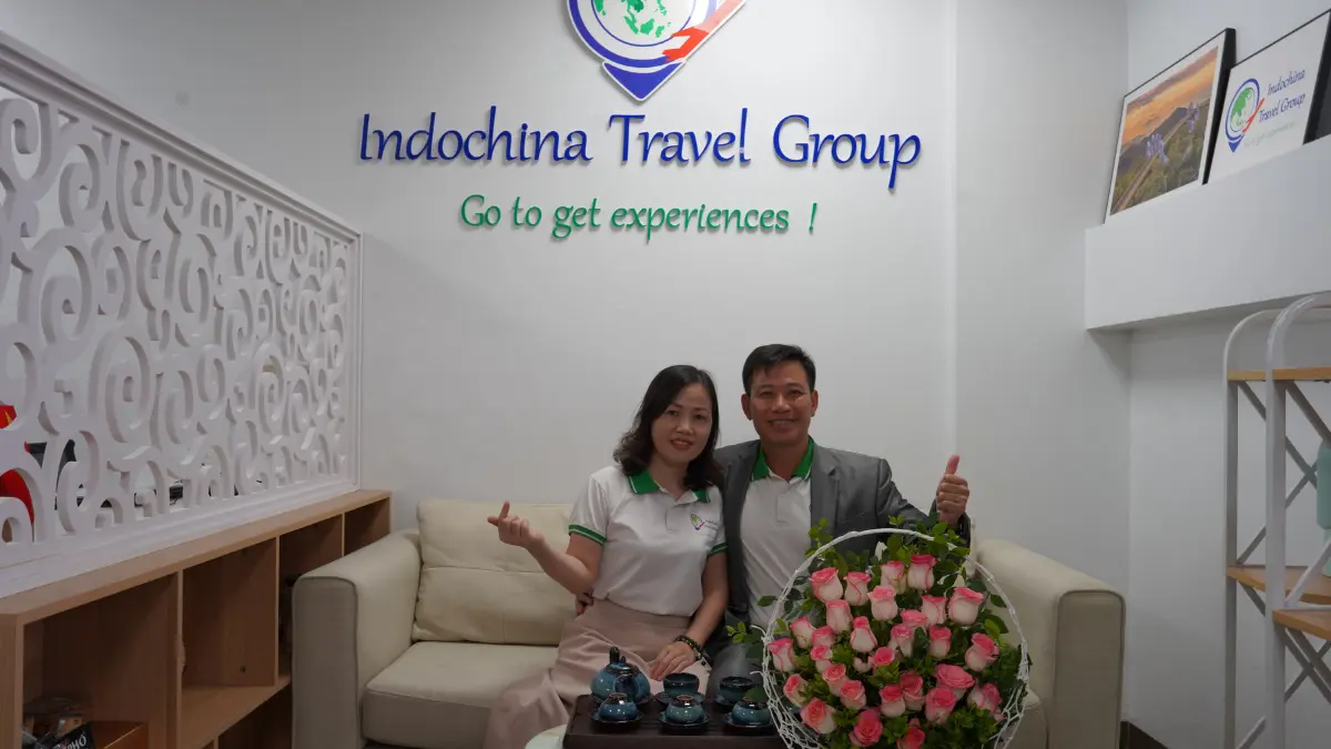 Jen Nguyen and Tony Tran at the Indochina Travel Group office