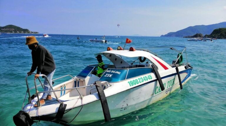 Speedboat used for island and coastal trips from Nha Trang